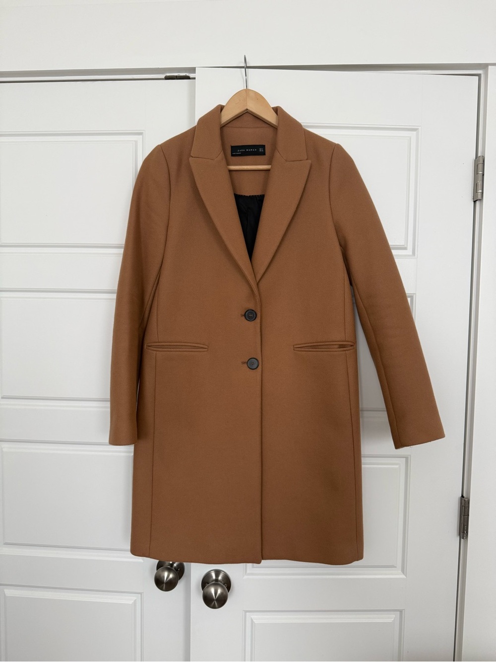 Zara Woman Camel Wool-Blend Coat